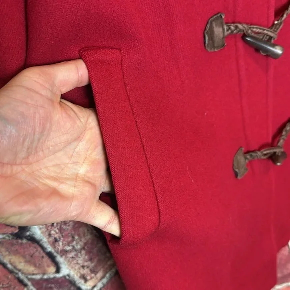 Talbots Red Women’s Coat 100% Wool red Vintage coat size 8 - Picture 5 of 16